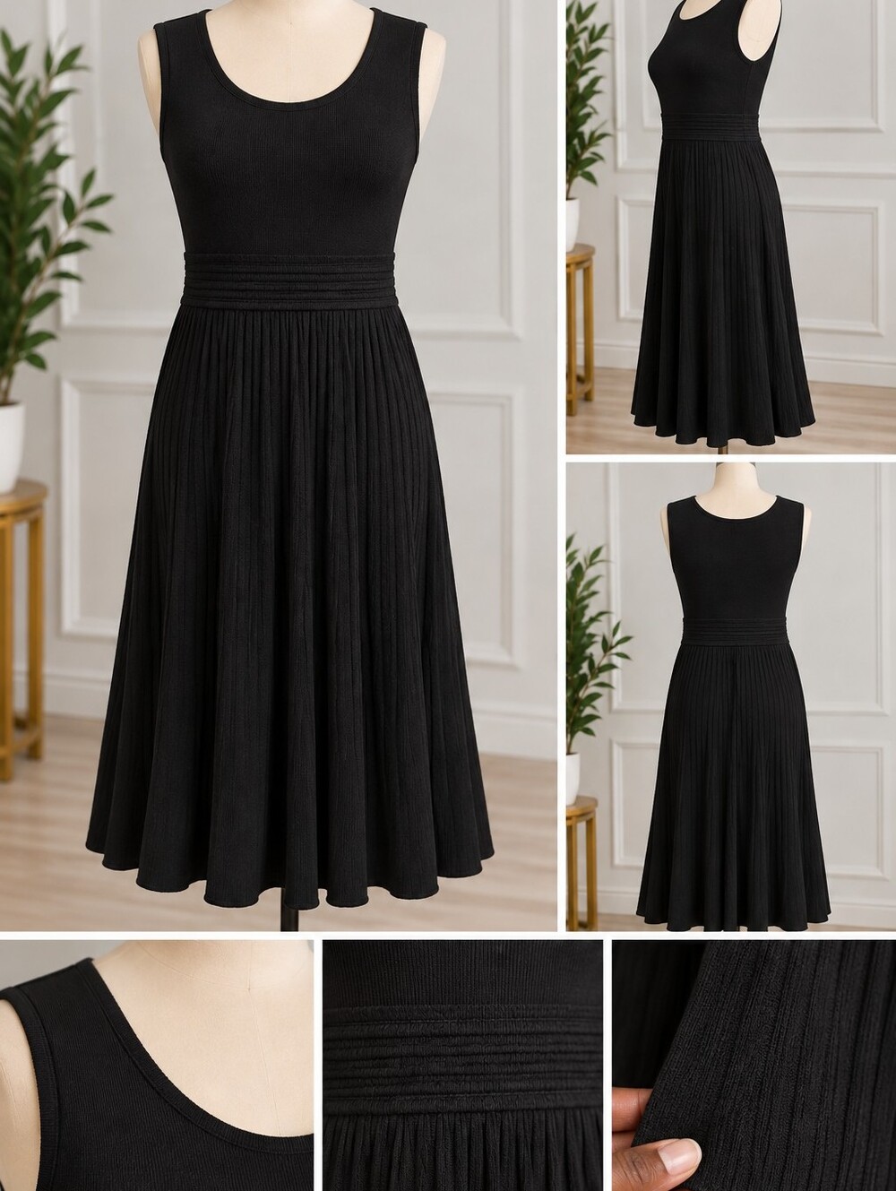 Apt. 9 Womens Black Pleated Dress